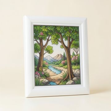 White Stained Glass Art - Unframed Print (synthetic illustration; no displayed measurements)