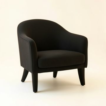 Dune Edge Upholstered Armchair - Black (synthetic illustration; no displayed measurements)
