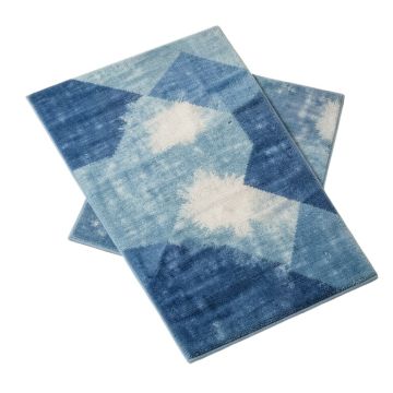 Geometric Ombre Blue Area Rug