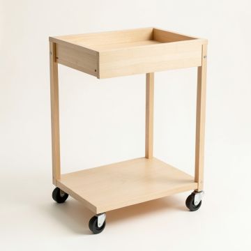 River Crossing Empty Rolling Workshop Cart - Beige (synthetic illustration; no displayed measurements)