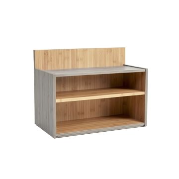 Ridge Bend Low Bookcase - Gray (synthetic illustration; no displayed measurements)
