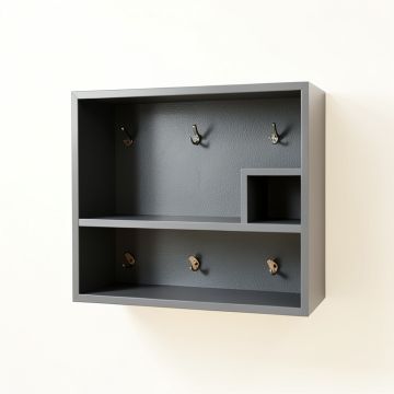 Rowan Dell Wall-Mounted Entryway Organizer Shelf - Gray (synthetic illustration; no displayed measurements)
