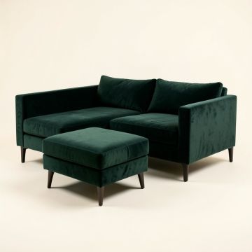 Jasper 119 '' Wide Velvet Sofa & Chaise (synthetic illustration; no displayed measurements)