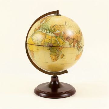Vintage Mid-Century Modern World Globe (synthetic illustration; no displayed measurements)