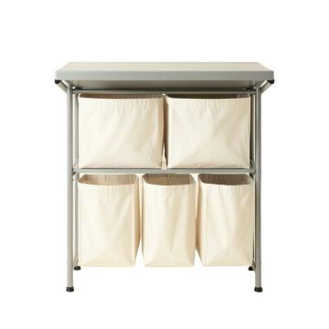 Wren Canyon Laundry Sorting Station With Plain Removable Bags - Gray