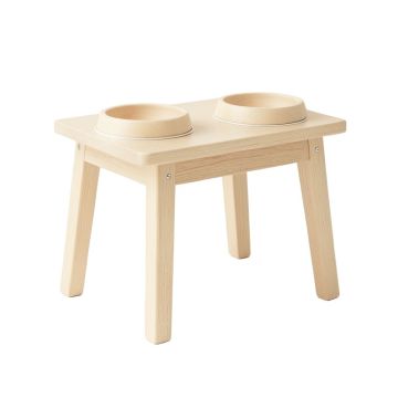 Lake Falls Pet Feeding Stand With Two Plain Empty Bowls - Ivory