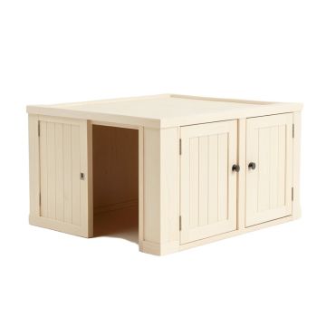 Linden Crest Empty Furniture-Style Litter Enclosure - Ivory