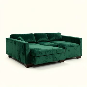 Stoltenberg 141 '' Wide Velvet Sofa & Chaise (synthetic illustration; no displayed measurements)