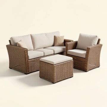 Ayala 3 Piece Rattan Seating Group With Cushions (synthetic illustration; no displayed measurements)