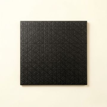 Sage Branch Uninstalled Square Decorative Tile - Black (synthetic illustration; no displayed measurements)