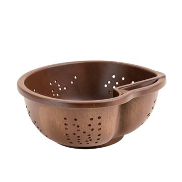 Kraus Kore Square Stainless Steel Wood 3 Piece Colander Set