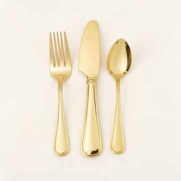 Wessels Gold Plated 45 Piece Flatware Set , Service For 8 (synthetic illustration; no displayed measurements)