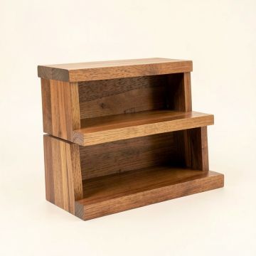 Gisli 2 Piece Solid Wood Tiered Shelf (synthetic illustration; no displayed measurements)