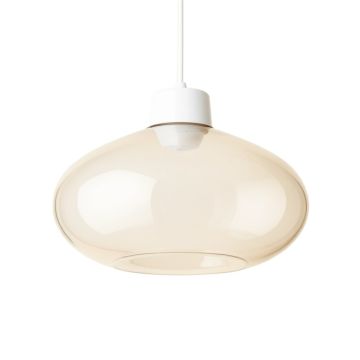 Dunlevy 8.5 '' H Glass Oval Pendant Shade ( Screw On ) In White/Beige