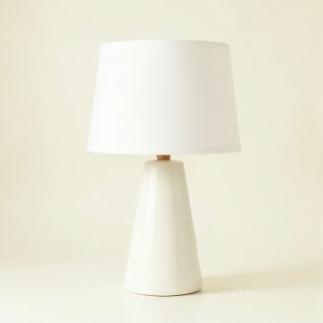 Aspen Bend Table Lamp With A Plain Fabric Shade - White (synthetic illustration; no displayed measurements)