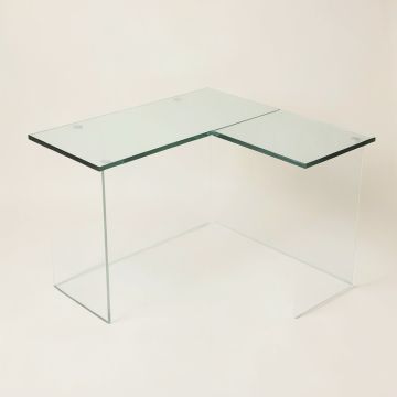Addley Glass L-Shape Desk (synthetic illustration; no displayed measurements)