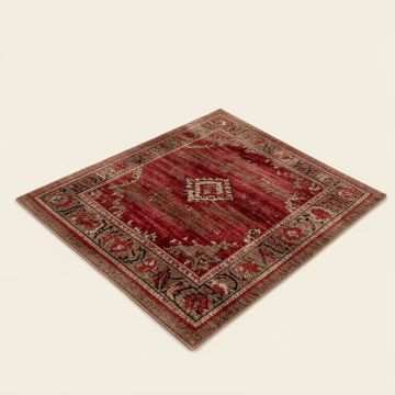 Esqueda Power Loom Brown/Red Rug (synthetic illustration; no displayed measurements)