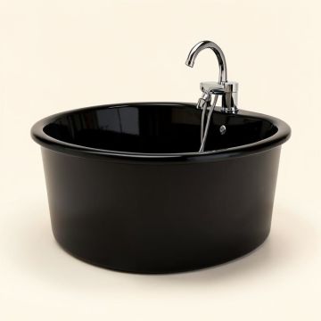 70 '' X 32 '' Freestanding Soaking Fiberglass Bathtub With Faucet (synthetic illustration; no displayed measurements)