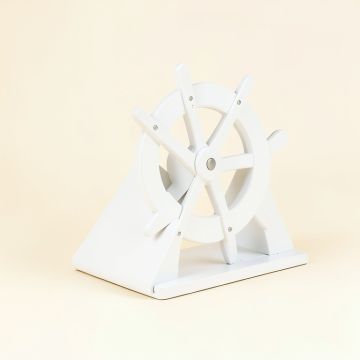 Anchor And Ship Wheel Mdf And Metal Bookends (synthetic illustration; no displayed measurements)
