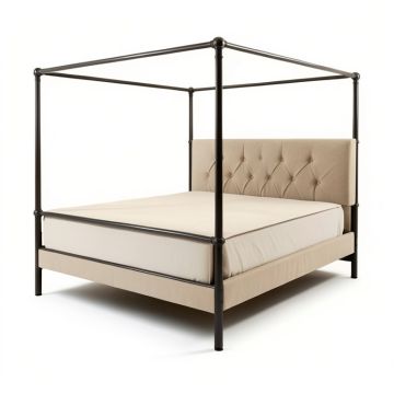 Aafiyah Upholstered Four Poster Bed (synthetic illustration; no displayed measurements)