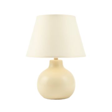 Glen Bend Table Lamp With A Plain Fabric Shade - Ivory