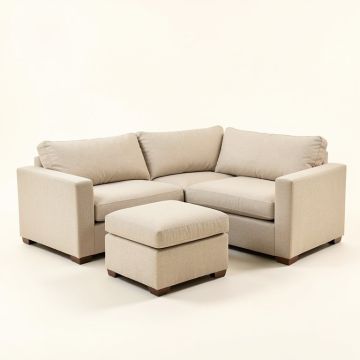 Mauzy 103.5 '' Wide Linen Left Hand Facing Sofa & Chaise With Ottoman (synthetic illustration; no displayed measurements)