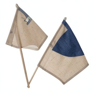 Kisner Shoreline Collage Coastal Nautical Impressions Garden 2-Sided Burlap 18.5 X 13 In . Flag Set (synthetic illustration; no displayed measurements)