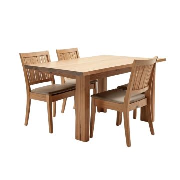 Mimi Butterfly Leaf Rubberwood Solid Wood Dining Set