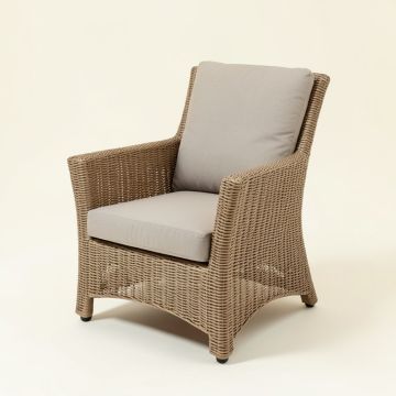 Enger Outdoor Woven Patio Chair With Cushion (synthetic illustration; no displayed measurements)
