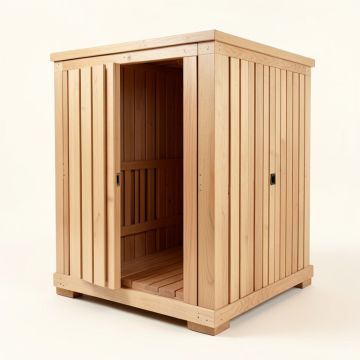 Grayson 4 Person Indoor Traditional Steam Sauna In Cedar (synthetic illustration; no displayed measurements)