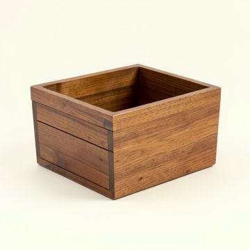 Wooden Planter Solid Wood Basket (synthetic illustration; no displayed measurements)