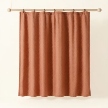 Fern Brook Shower Curtain Hanging Flat From A Plain Rod - Terracotta (synthetic illustration; no displayed measurements)