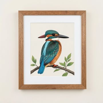 Alcedo Bengalensis Kingfisher - Unframed Graphic Art Print (synthetic illustration; no displayed measurements)