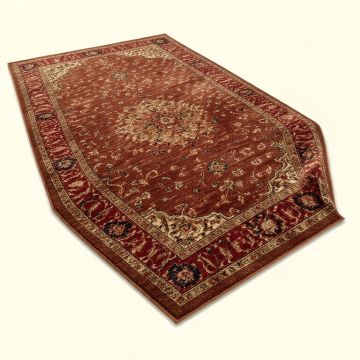 Power Loom Brown/Red Rug (synthetic illustration; no displayed measurements)