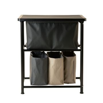Reed Arc Laundry Sorting Station With Plain Removable Bags - Black