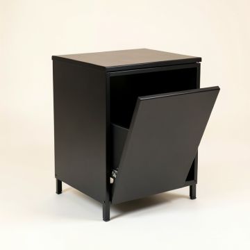 Spruce Crest Freestanding Pull-Out Hamper Cabinet - Black (synthetic illustration; no displayed measurements)