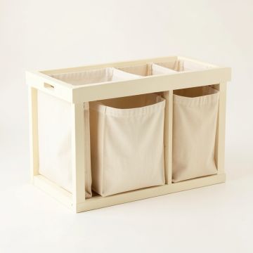 Vale Crest Laundry Sorting Station With Plain Removable Bags - Cream (synthetic illustration; no displayed measurements)