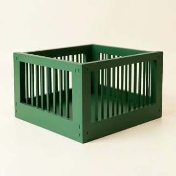 Hazel Dale Empty Furniture-Style Pet Crate - Green (synthetic illustration; no displayed measurements)