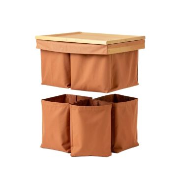 Heath Brook Laundry Sorting Station With Plain Removable Bags - Terracotta