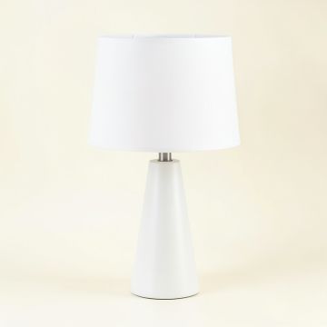 Slate Bend Table Lamp With A Plain Fabric Shade - White (synthetic illustration; no displayed measurements)