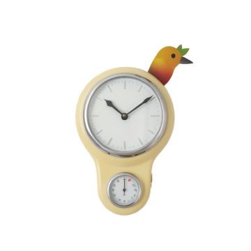 Fruit Bird Indoor/Outdoor Wall Clock And Thermometer