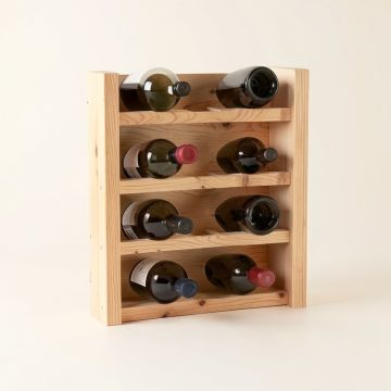 Bradfield 8 Bottle Wall Mounted Wine Bottle And Glass Rack In Natural (synthetic illustration; no displayed measurements)