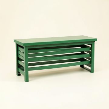Slate Crest Narrow Outdoor Storage Bench - Green (synthetic illustration; no displayed measurements)