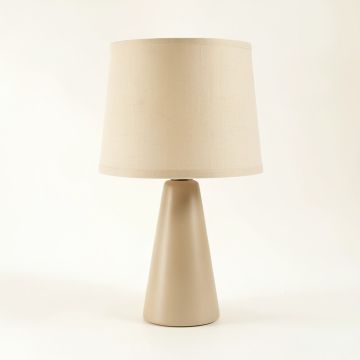 Summit Dale Table Lamp With A Plain Fabric Shade - Beige (synthetic illustration; no displayed measurements)