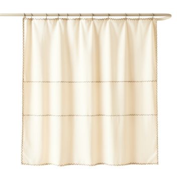 Wren Dale Shower Curtain Hanging Flat From A Plain Rod - Cream