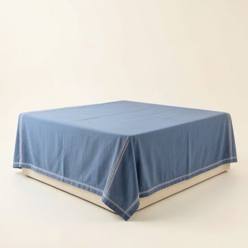 Oak Edge Flat Bed Sheet - Blue (synthetic illustration; no displayed measurements)