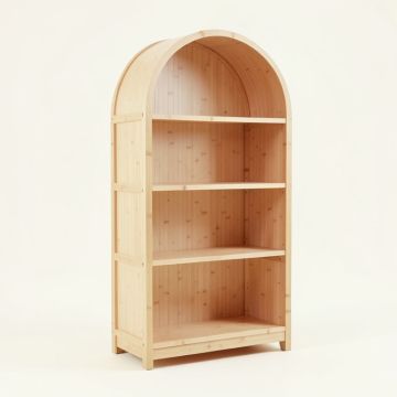 Cliff Edge Freestanding Bookcase - Beige (synthetic illustration; no displayed measurements)