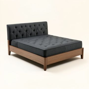 Tufted Upholstered Low Profile Platform Bed (synthetic illustration; no displayed measurements)