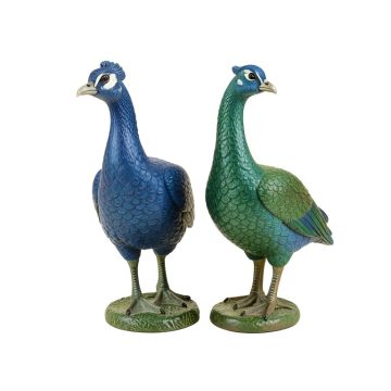 Cadott Peacocks 2 Piece Garden Statue Set