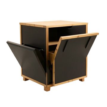 Willow Bluff Freestanding Pull-Out Hamper Cabinet - Black (synthetic illustration; no displayed measurements)